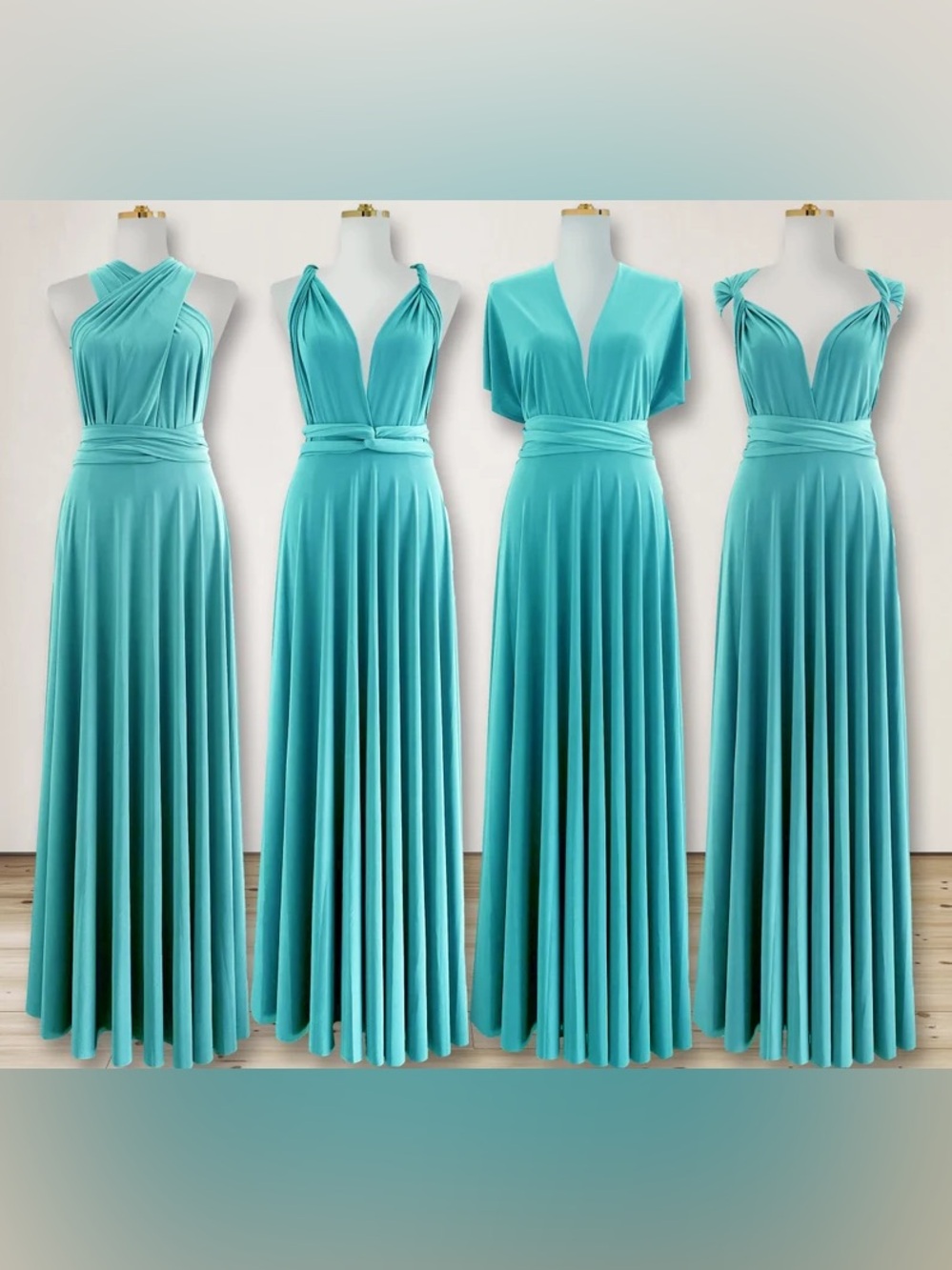 Turquoise Convertible Infinity Dress - Picture 4 of 4